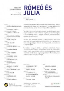 Rómeó és Júlia színlap