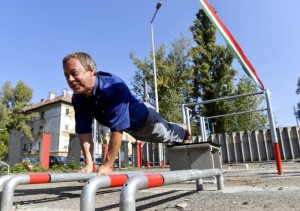 Révész Máriusz a kondiparkban